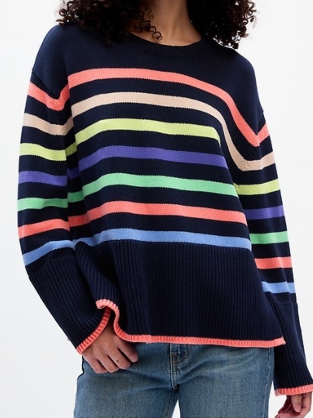 GAP 24-7 split-hem crewneck sweater